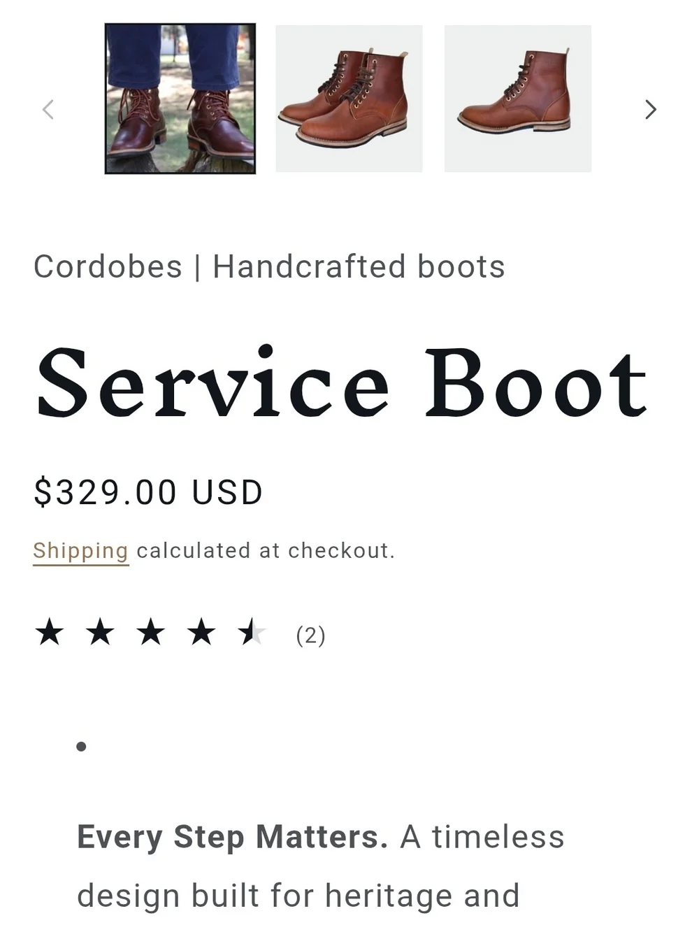 Cordobes Service Boots Size 8.5 D-25